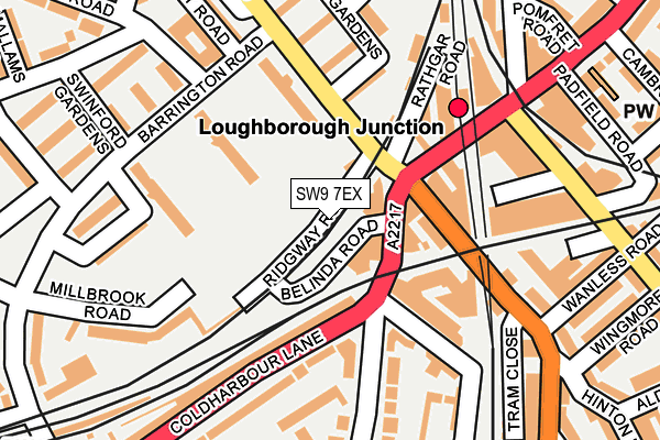 SW9 7EX map - OS OpenMap – Local (Ordnance Survey)