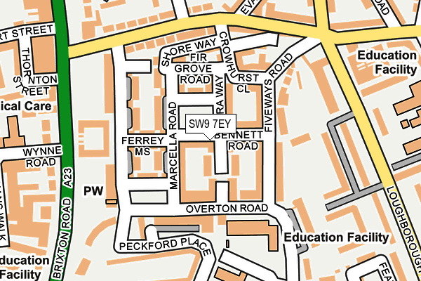 SW9 7EY map - OS OpenMap – Local (Ordnance Survey)