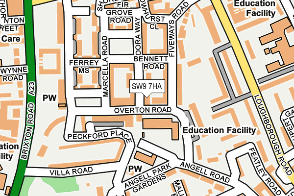 SW9 7HA map - OS OpenMap – Local (Ordnance Survey)