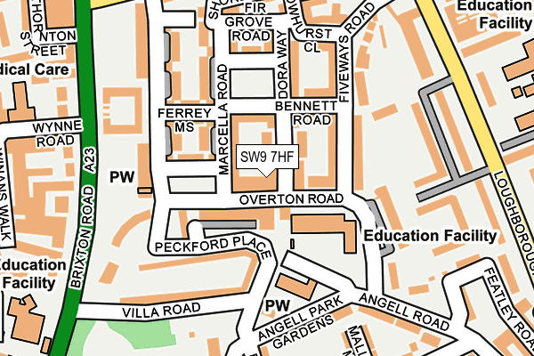 SW9 7HF map - OS OpenMap – Local (Ordnance Survey)