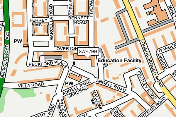 SW9 7HH map - OS OpenMap – Local (Ordnance Survey)