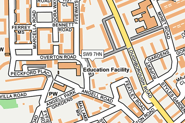 SW9 7HN map - OS OpenMap – Local (Ordnance Survey)