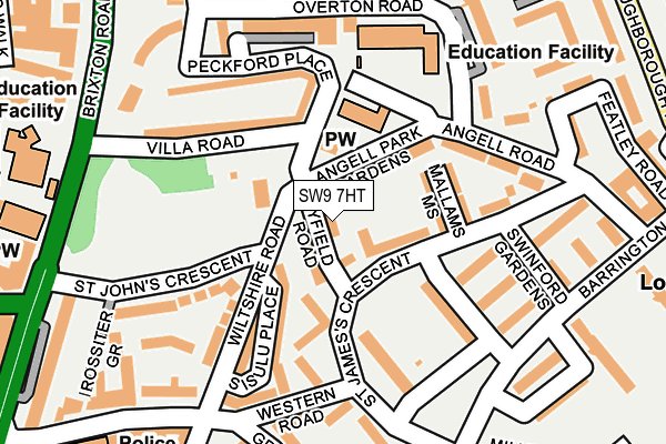 SW9 7HT map - OS OpenMap – Local (Ordnance Survey)