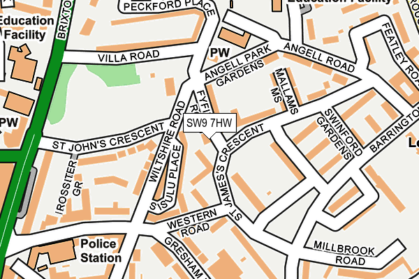 SW9 7HW map - OS OpenMap – Local (Ordnance Survey)