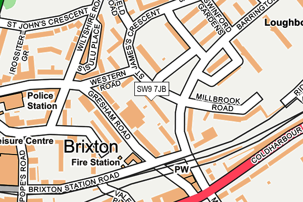 SW9 7JB map - OS OpenMap – Local (Ordnance Survey)