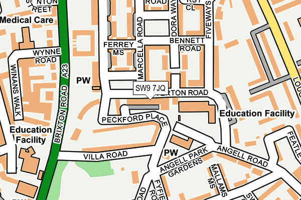 SW9 7JQ map - OS OpenMap – Local (Ordnance Survey)