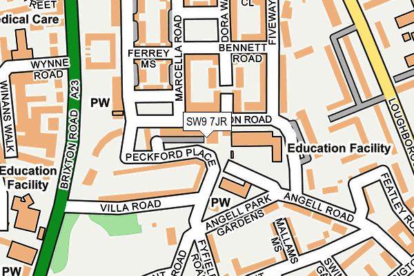 SW9 7JR map - OS OpenMap – Local (Ordnance Survey)