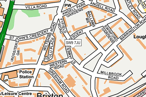 SW9 7JU map - OS OpenMap – Local (Ordnance Survey)