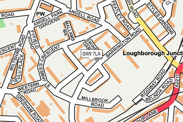 SW9 7LA map - OS OpenMap – Local (Ordnance Survey)