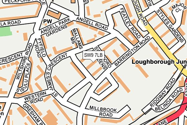 SW9 7LB map - OS OpenMap – Local (Ordnance Survey)