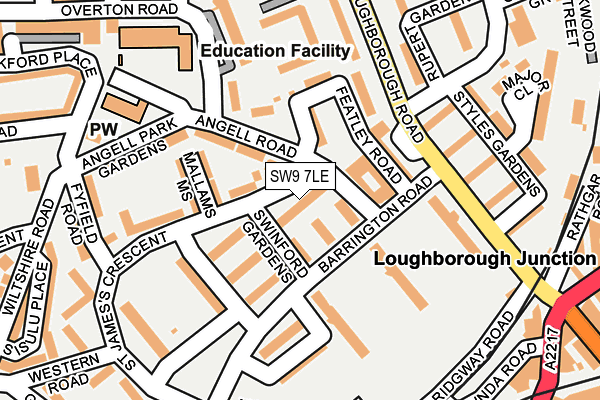 SW9 7LE map - OS OpenMap – Local (Ordnance Survey)