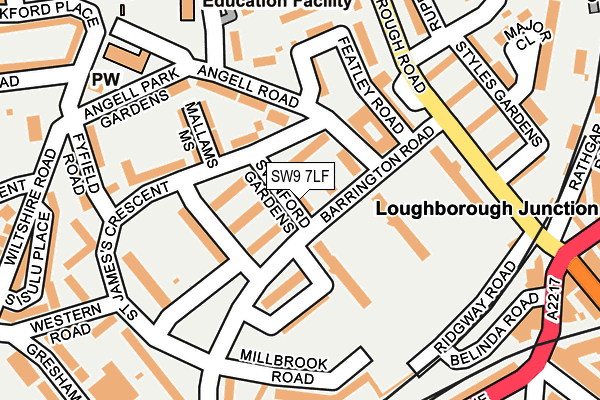 SW9 7LF map - OS OpenMap – Local (Ordnance Survey)