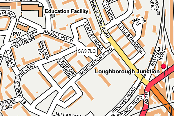 SW9 7LQ map - OS OpenMap – Local (Ordnance Survey)