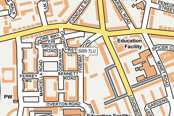 SW9 7LU map - OS OpenMap – Local (Ordnance Survey)