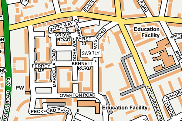 SW9 7LY map - OS OpenMap – Local (Ordnance Survey)