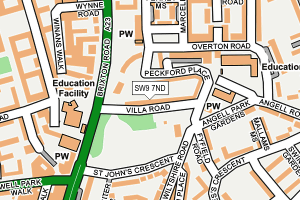 SW9 7ND map - OS OpenMap – Local (Ordnance Survey)