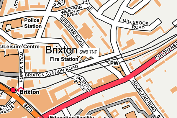 SW9 7NP map - OS OpenMap – Local (Ordnance Survey)