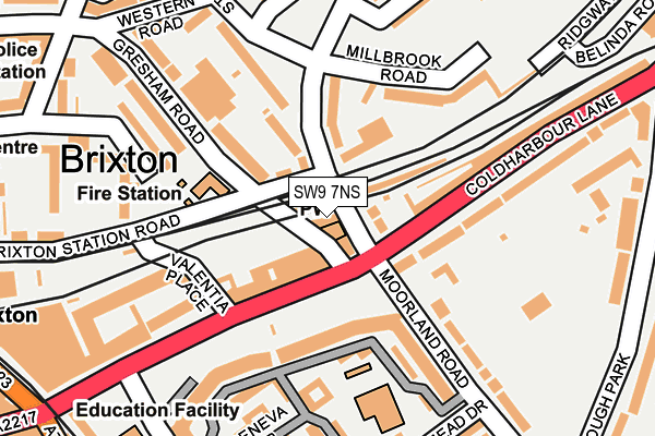 SW9 7NS map - OS OpenMap – Local (Ordnance Survey)