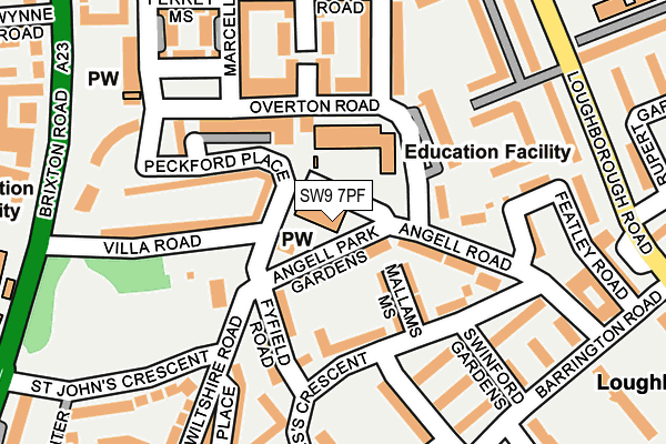 SW9 7PF map - OS OpenMap – Local (Ordnance Survey)