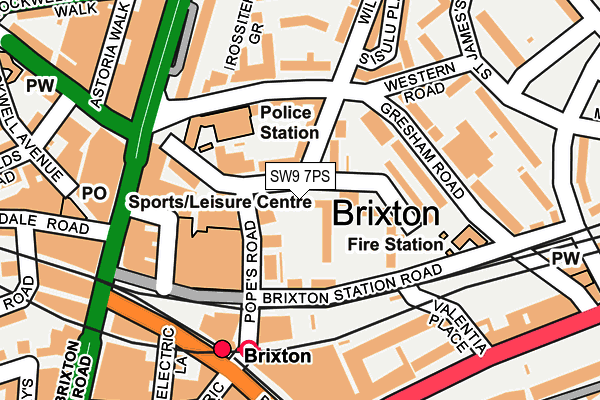 SW9 7PS map - OS OpenMap – Local (Ordnance Survey)