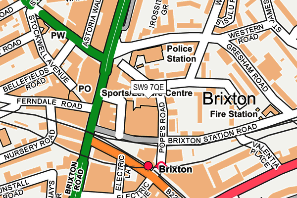 SW9 7QE map - OS OpenMap – Local (Ordnance Survey)