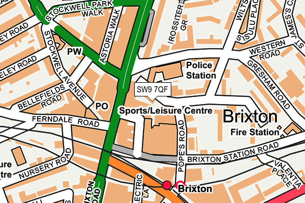 SW9 7QF map - OS OpenMap – Local (Ordnance Survey)