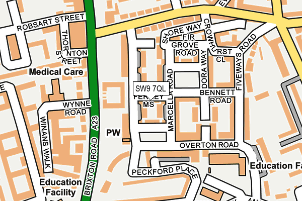 SW9 7QL map - OS OpenMap – Local (Ordnance Survey)