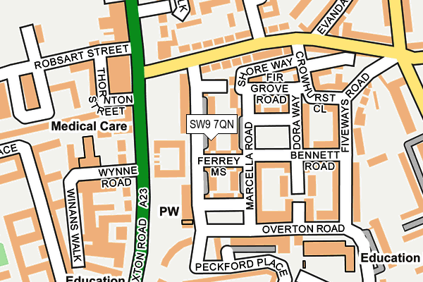 SW9 7QN map - OS OpenMap – Local (Ordnance Survey)