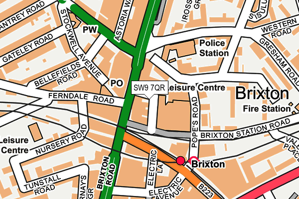 SW9 7QR map - OS OpenMap – Local (Ordnance Survey)