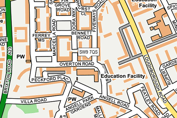 SW9 7QS map - OS OpenMap – Local (Ordnance Survey)