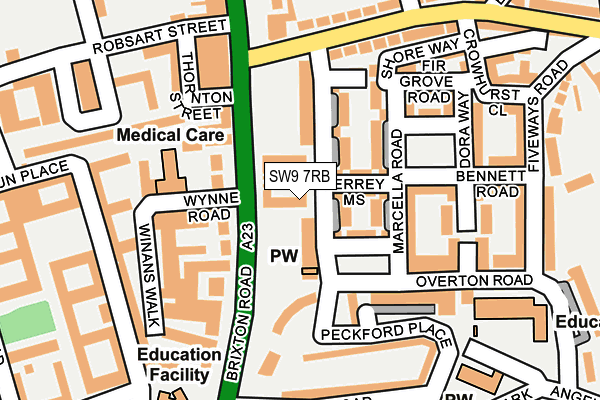 SW9 7RB map - OS OpenMap – Local (Ordnance Survey)