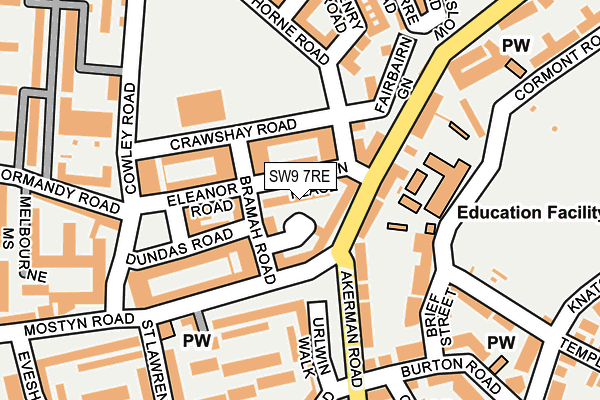 SW9 7RE map - OS OpenMap – Local (Ordnance Survey)