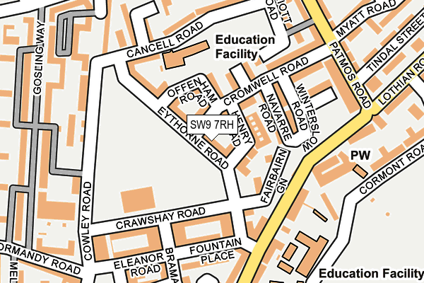 SW9 7RH map - OS OpenMap – Local (Ordnance Survey)