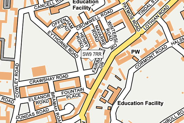 SW9 7RR map - OS OpenMap – Local (Ordnance Survey)