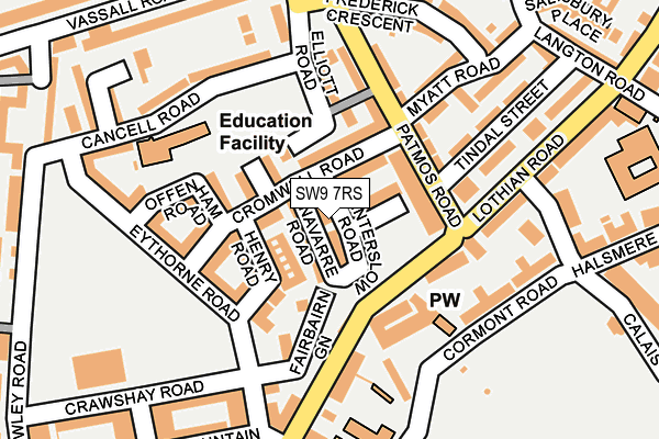 SW9 7RS map - OS OpenMap – Local (Ordnance Survey)