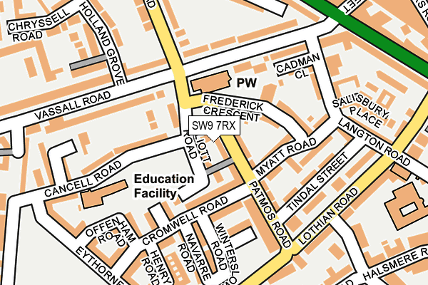 SW9 7RX map - OS OpenMap – Local (Ordnance Survey)