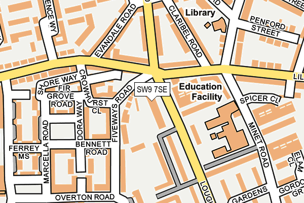 SW9 7SE map - OS OpenMap – Local (Ordnance Survey)