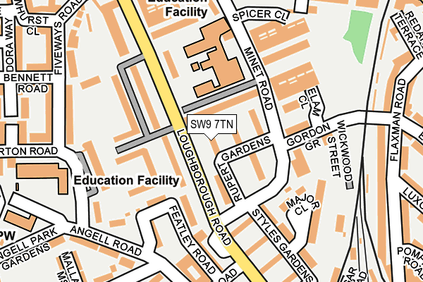 SW9 7TN map - OS OpenMap – Local (Ordnance Survey)