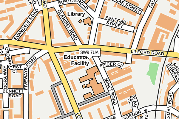 SW9 7UA map - OS OpenMap – Local (Ordnance Survey)