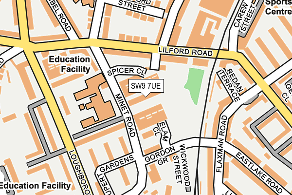 SW9 7UE map - OS OpenMap – Local (Ordnance Survey)