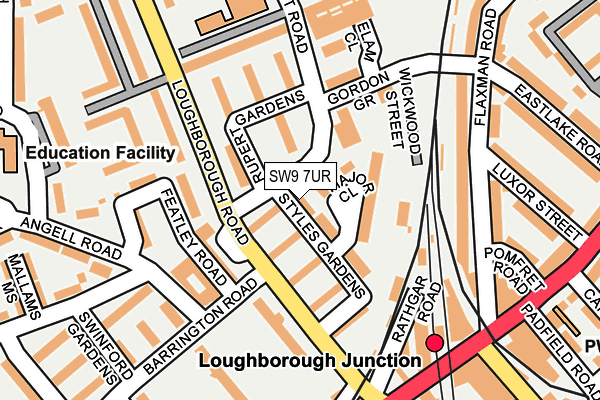 SW9 7UR map - OS OpenMap – Local (Ordnance Survey)