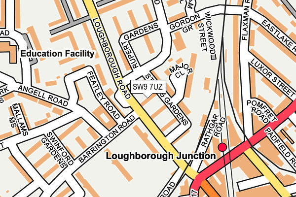 SW9 7UZ map - OS OpenMap – Local (Ordnance Survey)