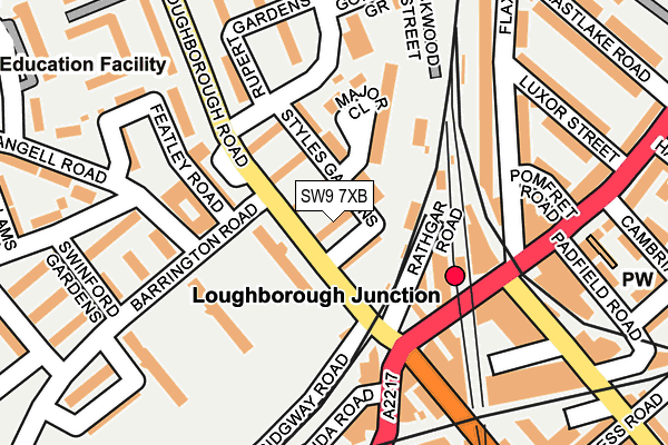 SW9 7XB map - OS OpenMap – Local (Ordnance Survey)