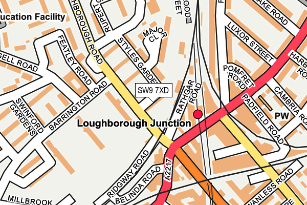 SW9 7XD map - OS OpenMap – Local (Ordnance Survey)