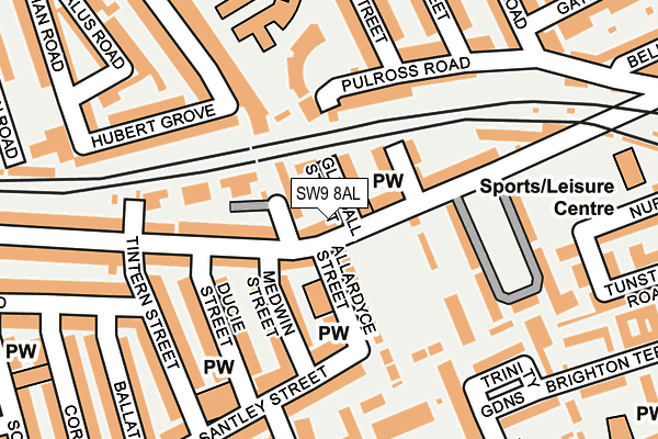 SW9 8AL map - OS OpenMap – Local (Ordnance Survey)
