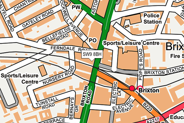 SW9 8BH map - OS OpenMap – Local (Ordnance Survey)