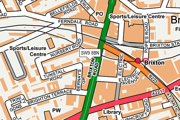 SW9 8BN map - OS OpenMap – Local (Ordnance Survey)