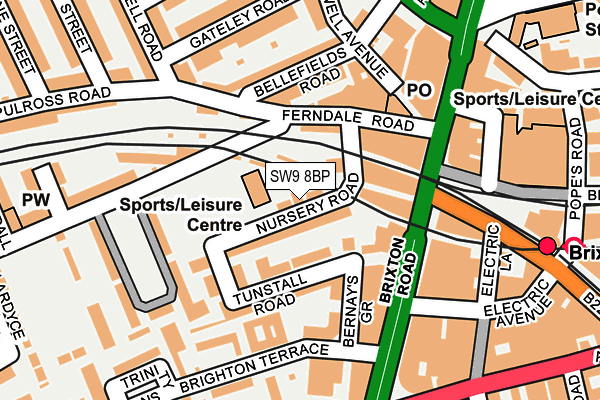SW9 8BP map - OS OpenMap – Local (Ordnance Survey)