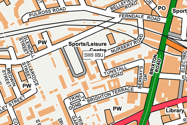 SW9 8BU map - OS OpenMap – Local (Ordnance Survey)