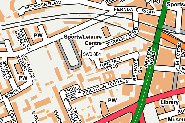 SW9 8BY map - OS OpenMap – Local (Ordnance Survey)